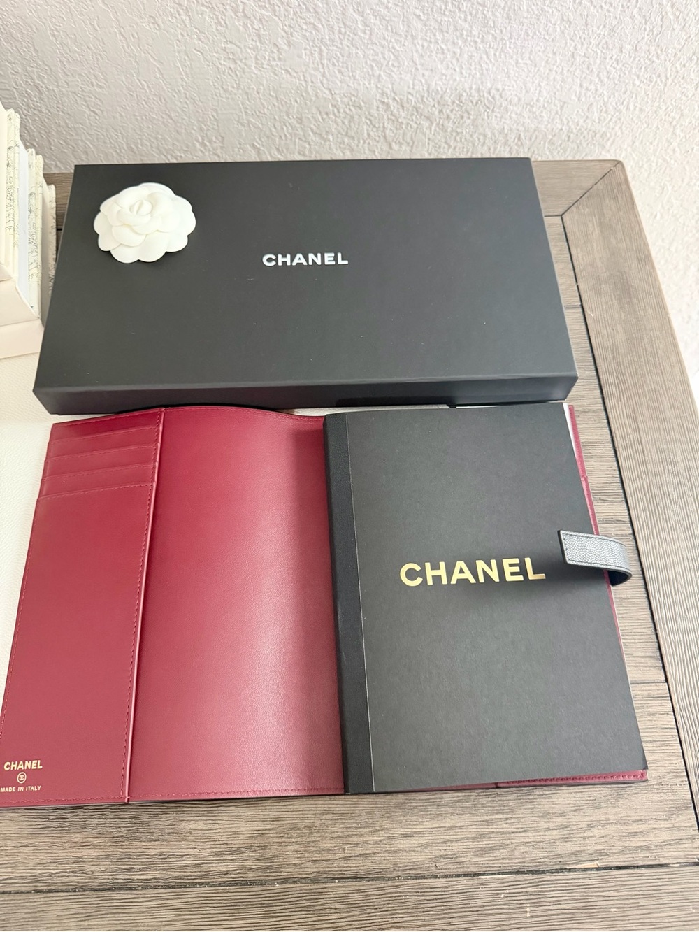 CHANEL large agenda cover Black Quilted Leather with notebooks Gold CC - Picture 4 of 8